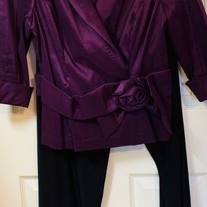 Wine cocktail shirt w/black pants